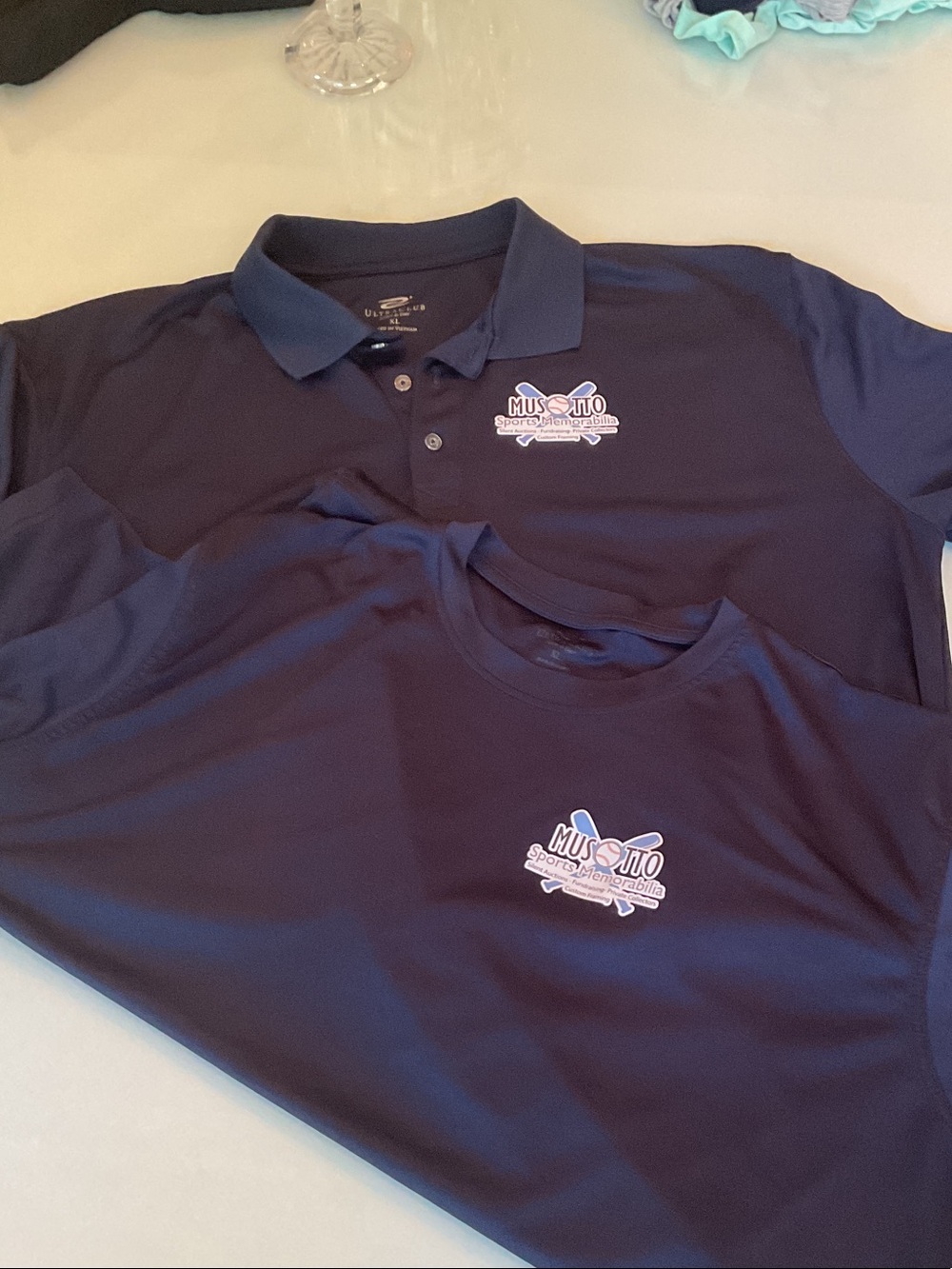 Navy  Polo &  tee set in Performance material xl dark blue